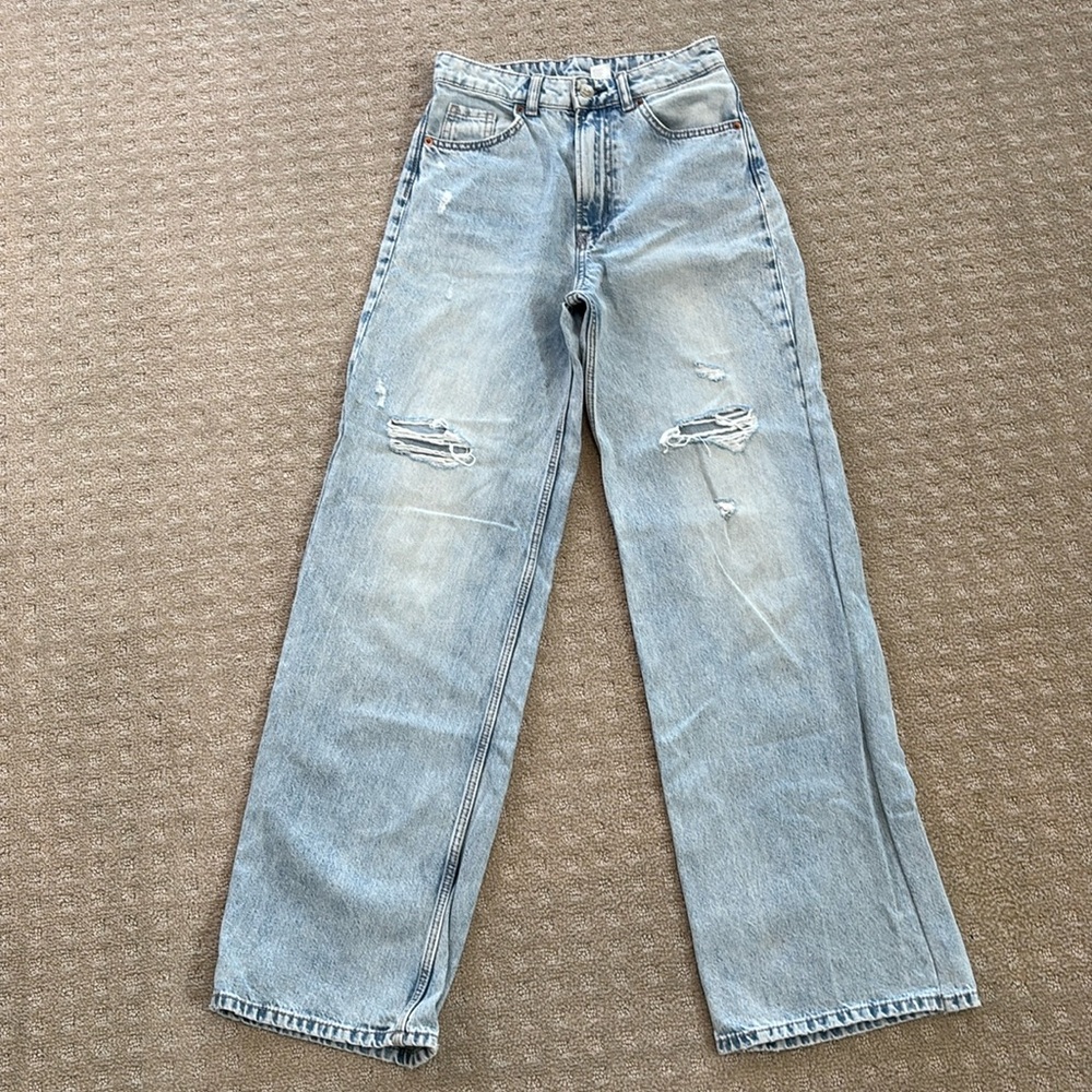 (2) H&M Distressed Light Blue Jeans